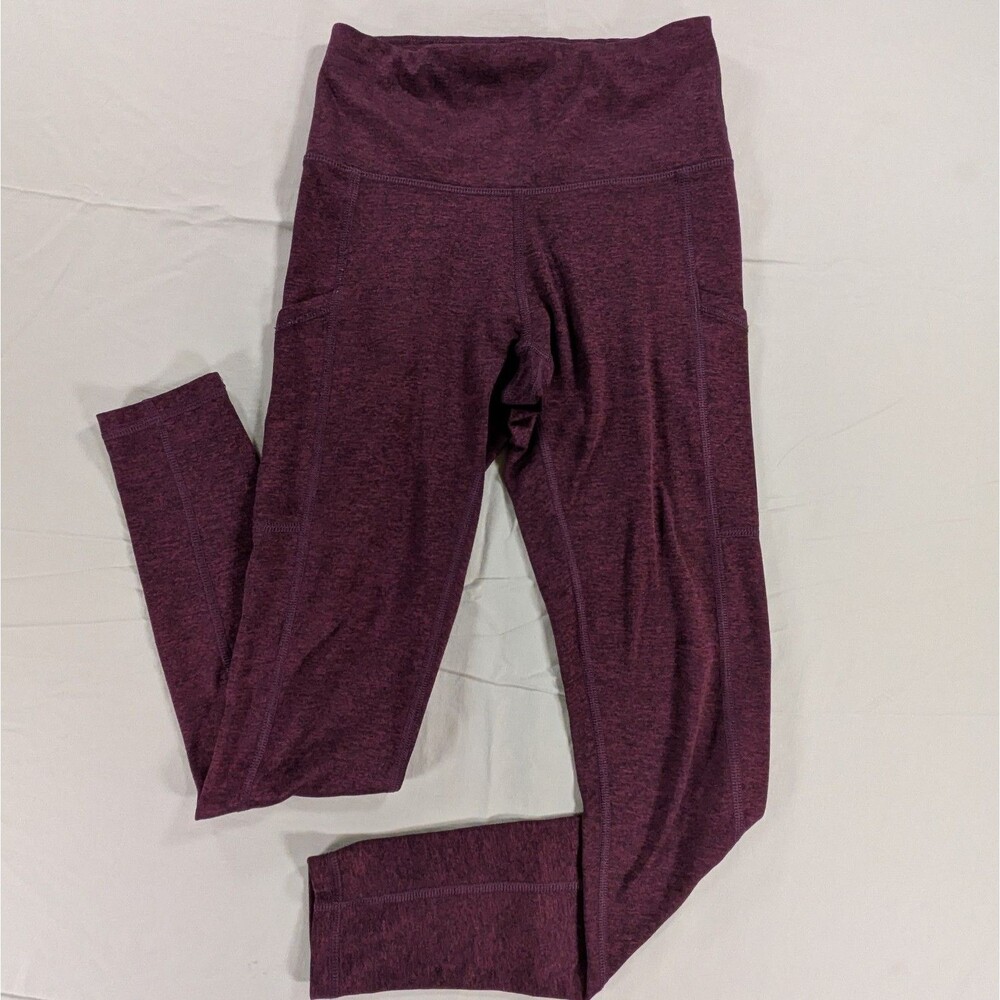 Aerie Ladies Small High Rise Leggings Heather Burgundy Chill Play Move Yoga